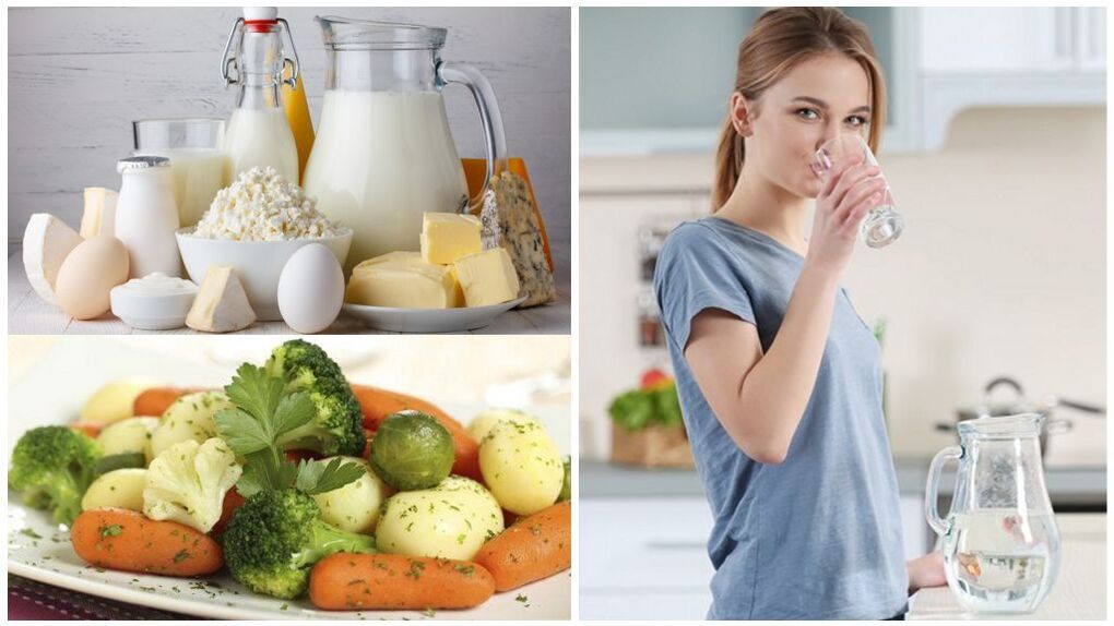 Gout worsening diet - water, dairy, boiled vegetables