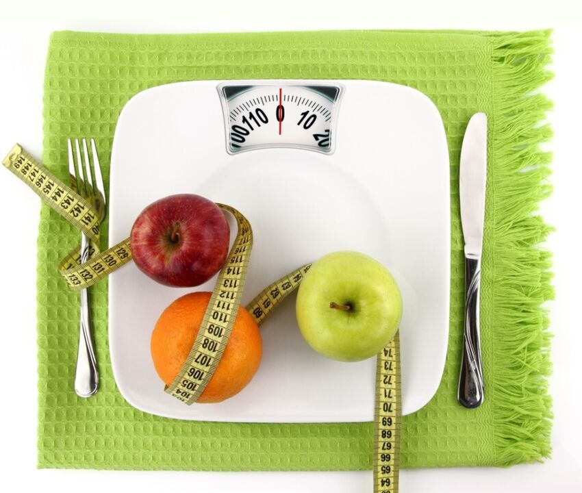Fruit on scales